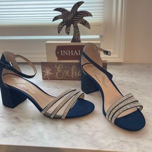 Navy blue formal shoes